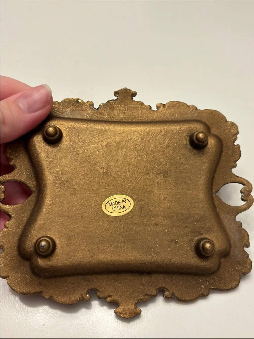 Vintage gold small ring dish